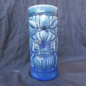 SET of 3 Tiki Ceramic Mug Luau Hawaii Decor Tiki Libbey Barware 6 7/8" x 2 7/8"